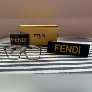 Fendi Optical / Prescription Frames FE50036i 063 Grey Horn Square